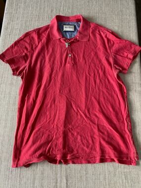 Robert Graham Mens Polo Shirt COTTON Red XL